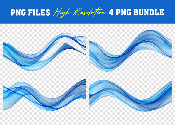 3D PNG Blue Wavy Shape Mega Bundle: A Versatile Resource for Creative Projects