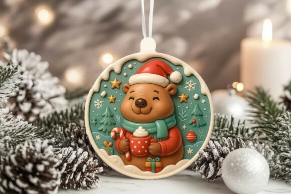 3D Porcelain Capybara Christmas Ornament: A Versatile Addition to Your Holiday Decor