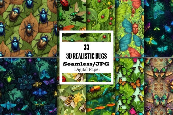 3D Realistic Bugs Seamless Pattern: A Versatile Tool for Creative Projects