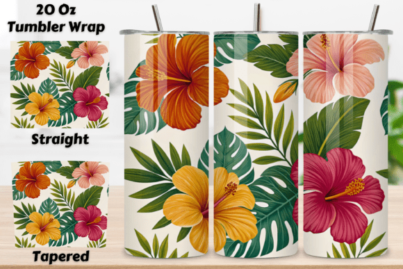 3D Tropical Hibiscus Seamless Tumbler: A Vibrant Addition to Your Drinkware