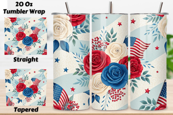 3D USA Patriotic Floral Seamless Tumbler: A Unique Way to Show Your Pride