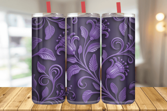 3D Violet Floral Tumbler Wrap Sublimation: A Unique and Stylish Addition to Your Projects