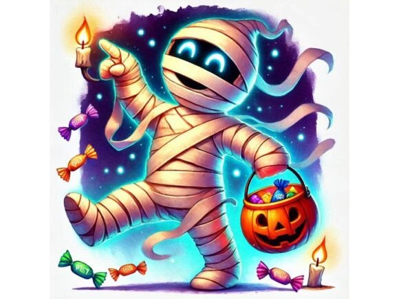 A 3D Friendly Mummy Dancing with Glowi: A Versatile and Creative Asset