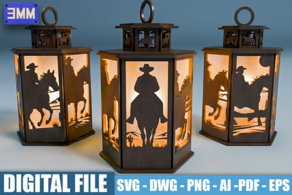 Bring the Old West to Life with 3D Cowboy Lantern Laser Cut Files
