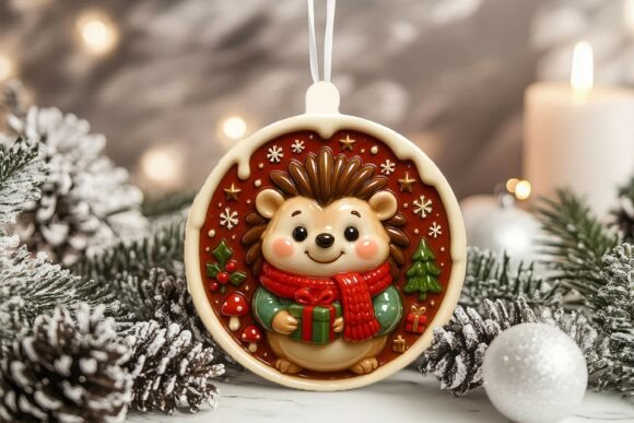Discover the Charm of 3D Porcelain Hedgehog Christmas Ornaments