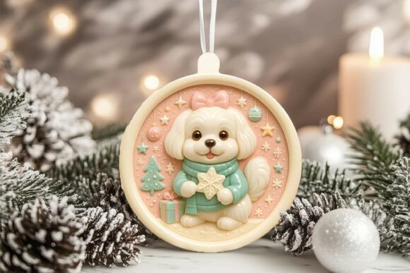 Discover the Perfect 3D Porcelain Maltese Dog Xmas Ornament for Your Holiday Decor