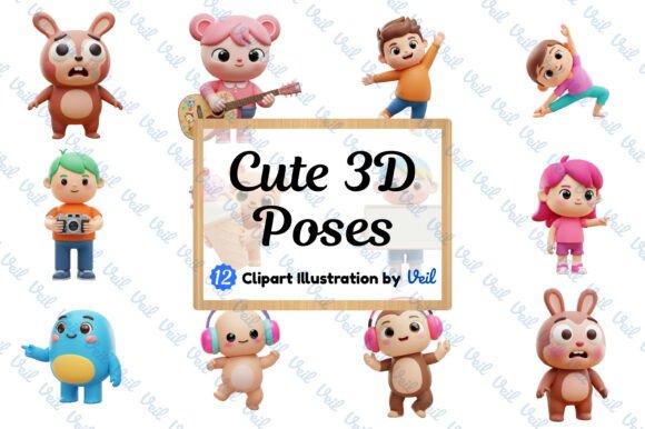 Discover the Versatility of Cute 3D Poses Png Clipart Collection