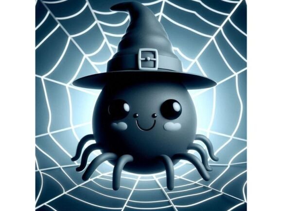 Enhance Your Creative Projects with a 3D Cute Spider Sitting on a Web