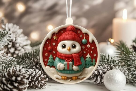Enhance Your Holiday Designs with 3D Porcelain Snow Owl Ornaments