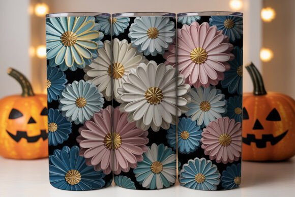 Enhance Your Tumbler Designs with 3D Daisy Floral Tumbler Wrap