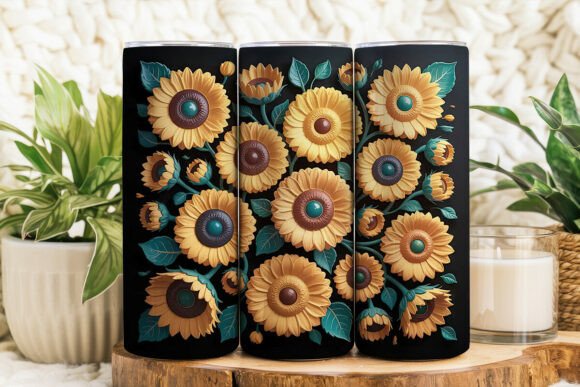 Enhance Your Tumblers with 3D Sunflower Tumbler Wrap
