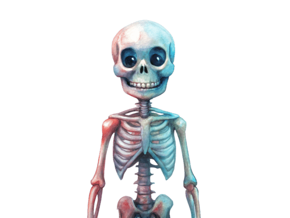 Exploring 3D Render Male Skeleton Watercolor PNG for Your Design Projects