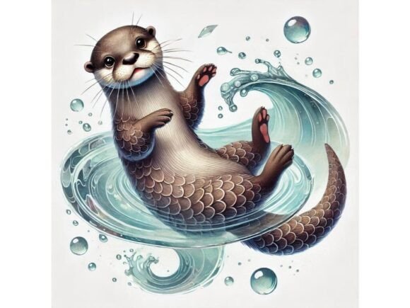 Exploring the Versatility of a 3D Otter with Water Ripple Patterns