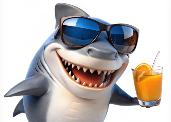 Free 3D Watercolor Cartoon Shark PNG: A Versatile Design Resource