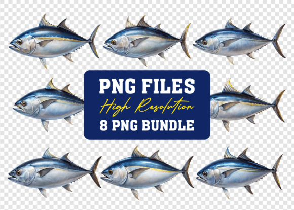 High-Quality 3D Tuna Fish PNG Bundle
