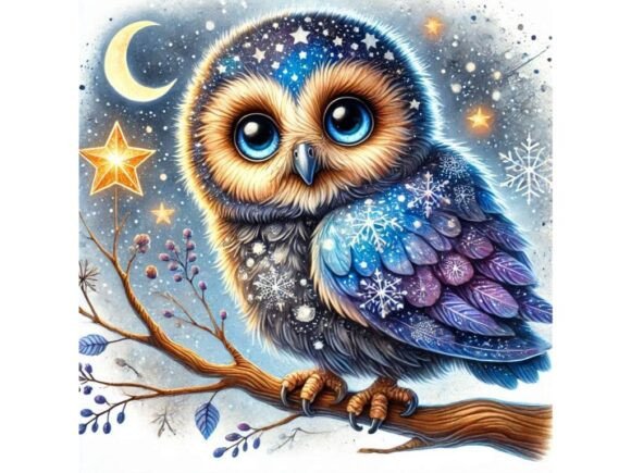 Integrating a 3D Baby Owl with Starry Night Patterns into Your Creative Workflow