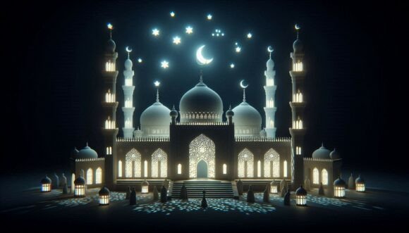 Rendered 3D Mosque: Elevate Your Design Projects
