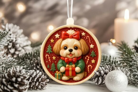 Strategic Use of 3D Porcelain Shih Tzu Dog Xmas Ornament for Enhanced Holiday Marketing and Branding