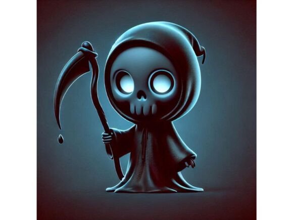 Unleash Creativity with a 3D Baby Grim Reaper with a Small Scythe