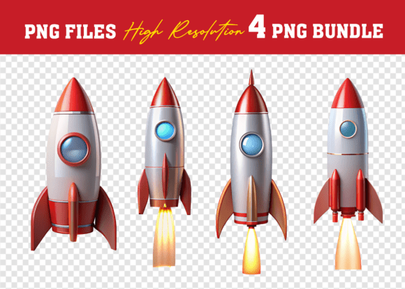Unlocking Creativity with the 3D Red Rocket PNG Bundle