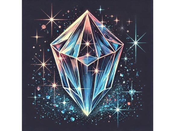 Unlocking the Brilliance of A 3D Crystal Shard, Sparkling and Reflective